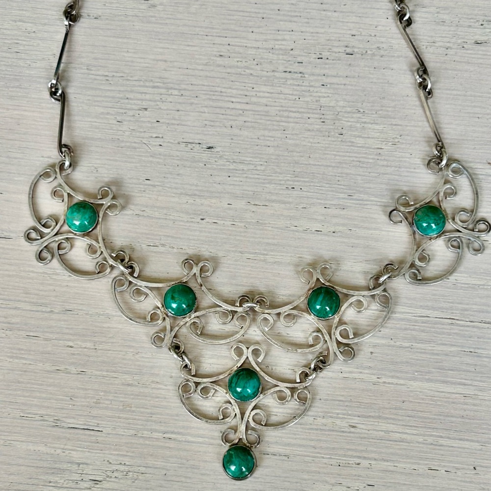 Silver choker with Eilat stones. Handmade and Bought in Israel.